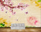 Avikalp MWZ1819 Pink Flowers Butterflies Branches HD Wallpaper