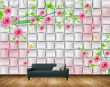 Avikalp MWZ1820 Pink Rose Flowers Butterflies HD Wallpaper