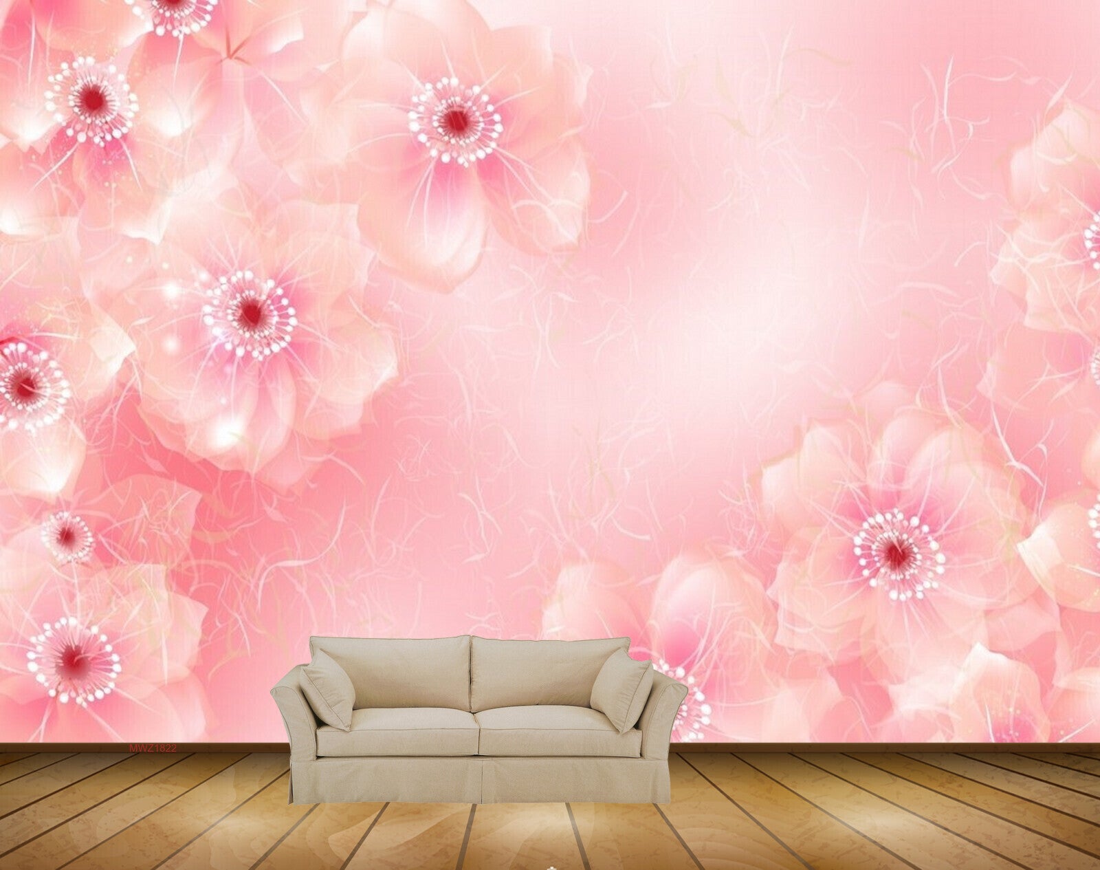 Avikalp MWZ1822 Pink Flowers HD Wallpaper