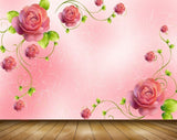 Avikalp MWZ1823 Pink Flowers 3D HD Wallpaper