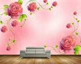 Avikalp MWZ1823 Pink Flowers 3D HD Wallpaper