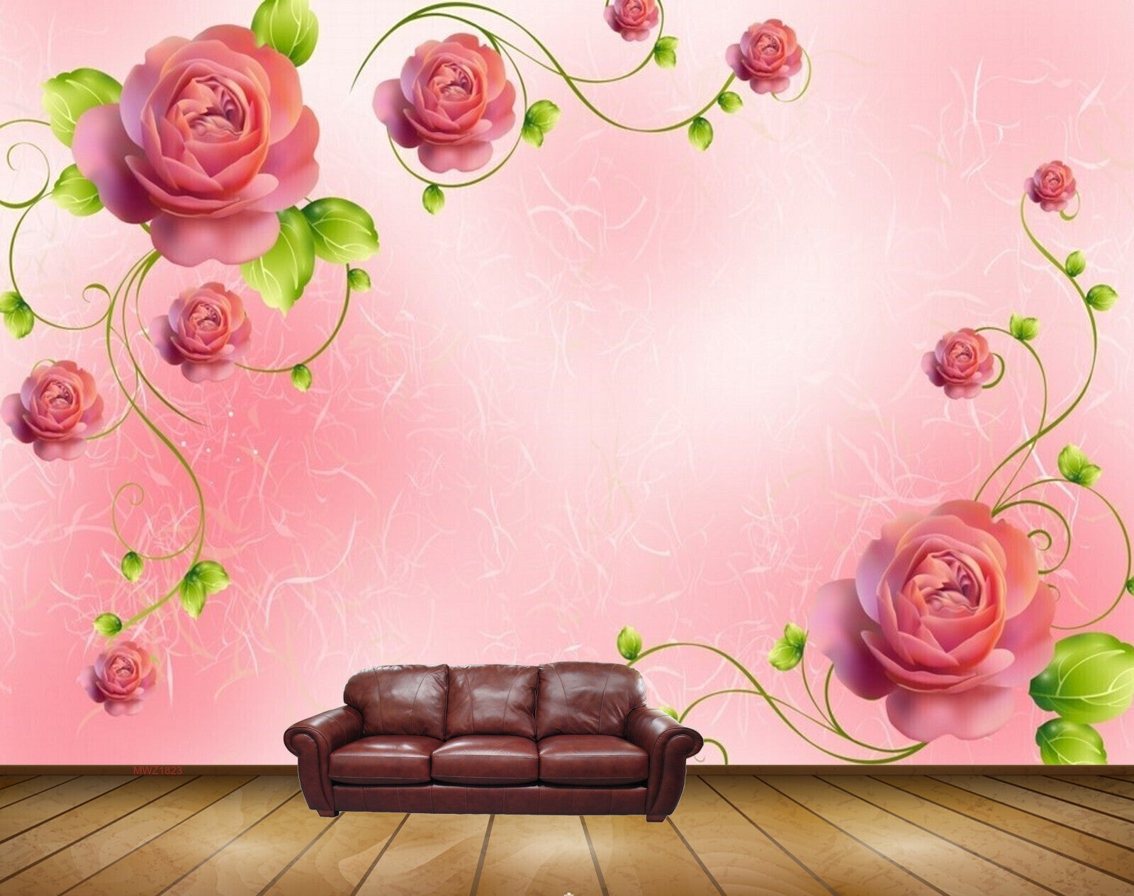Avikalp MWZ1823 Pink Flowers 3D HD Wallpaper