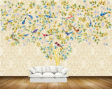 Avikalp MWZ1829 Tree Birds Leaves 3D HD Wallpaper