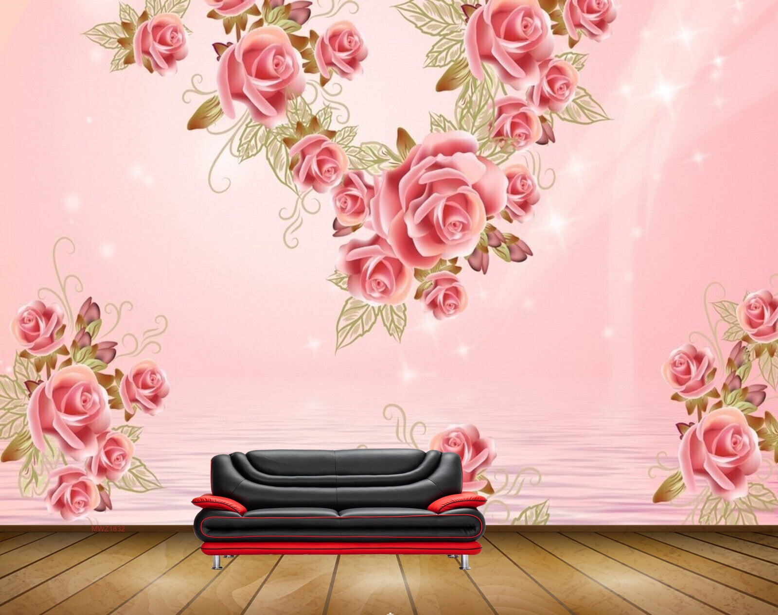 Avikalp MWZ1832 Pink Flowers 3D HD Wallpaper