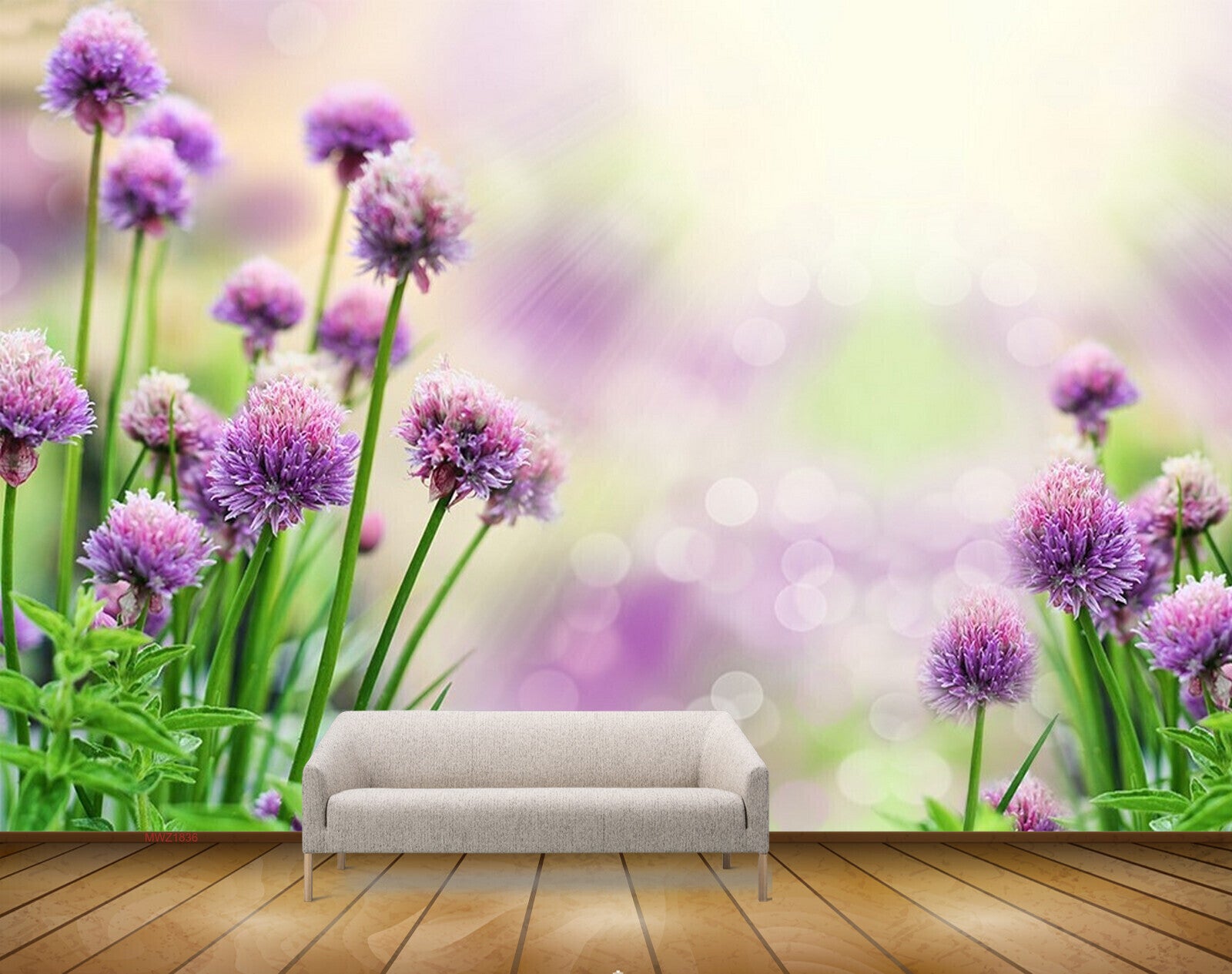 Avikalp MWZ1836 Purple Flowers 3D HD Wallpaper