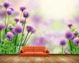 Avikalp MWZ1836 Purple Flowers 3D HD Wallpaper