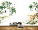 Avikalp MWZ1837 White Flowers Birds Butterflies HD Wallpaper