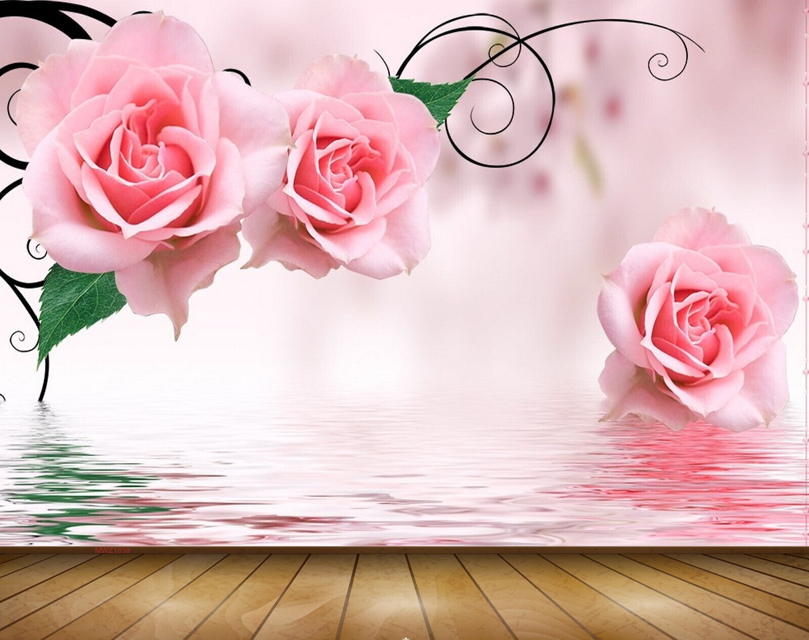 Avikalp MWZ1839 Pink Rose Flowers 3D HD Wallpaper