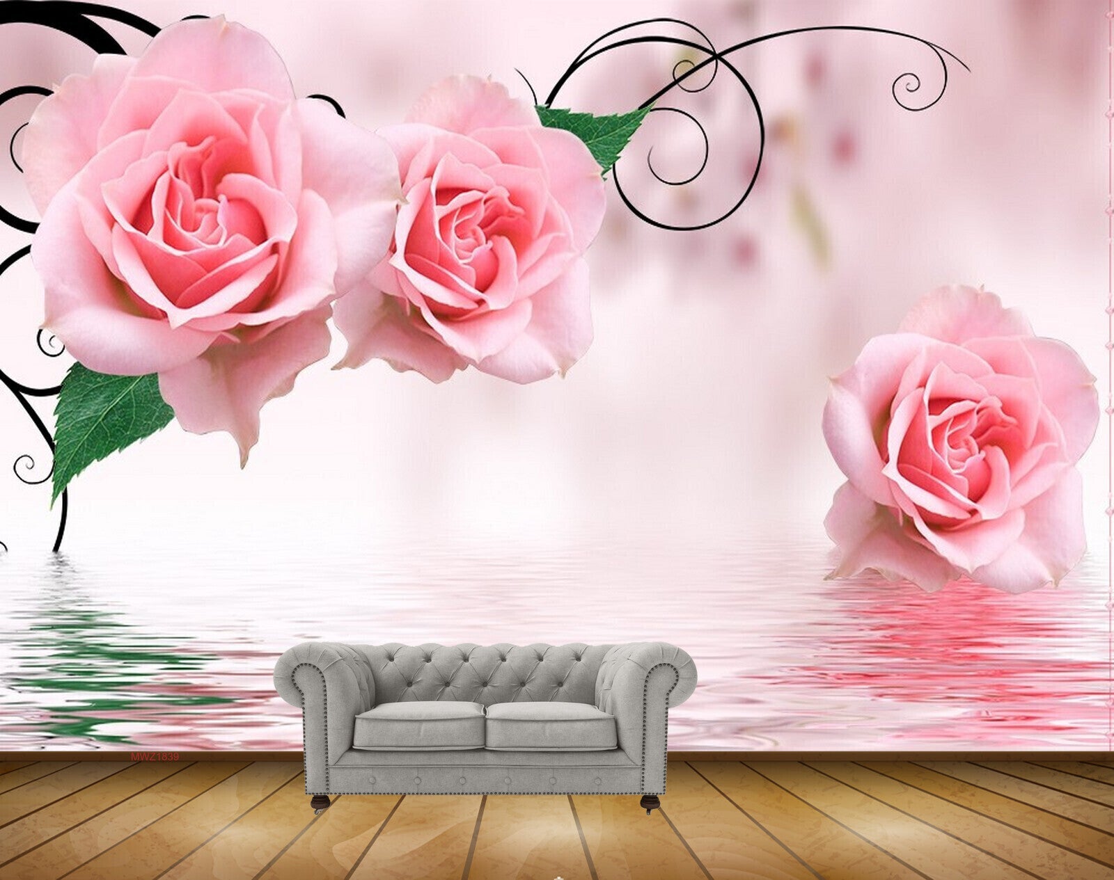 Avikalp MWZ1839 Pink Rose Flowers 3D HD Wallpaper