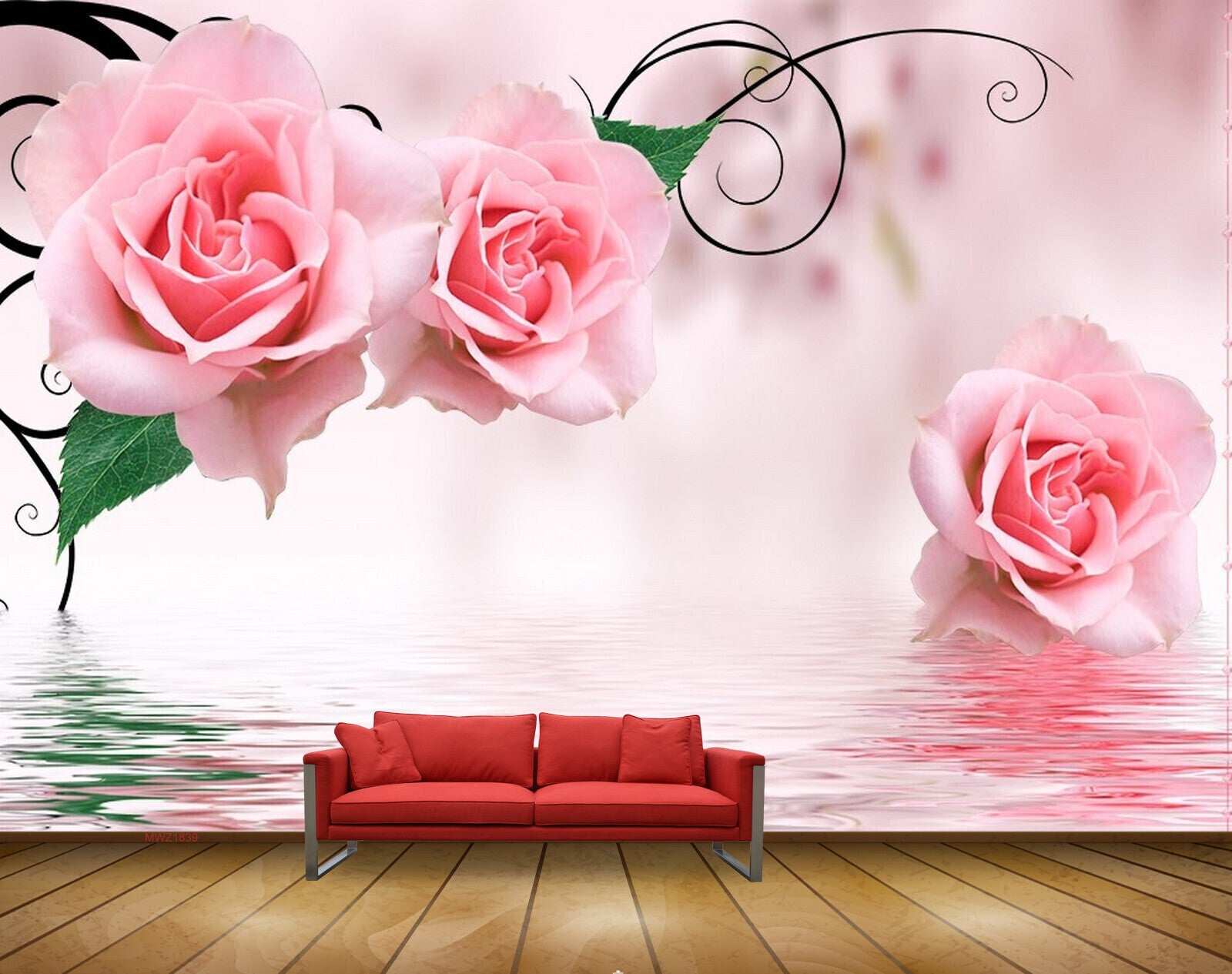 Avikalp MWZ1839 Pink Rose Flowers 3D HD Wallpaper