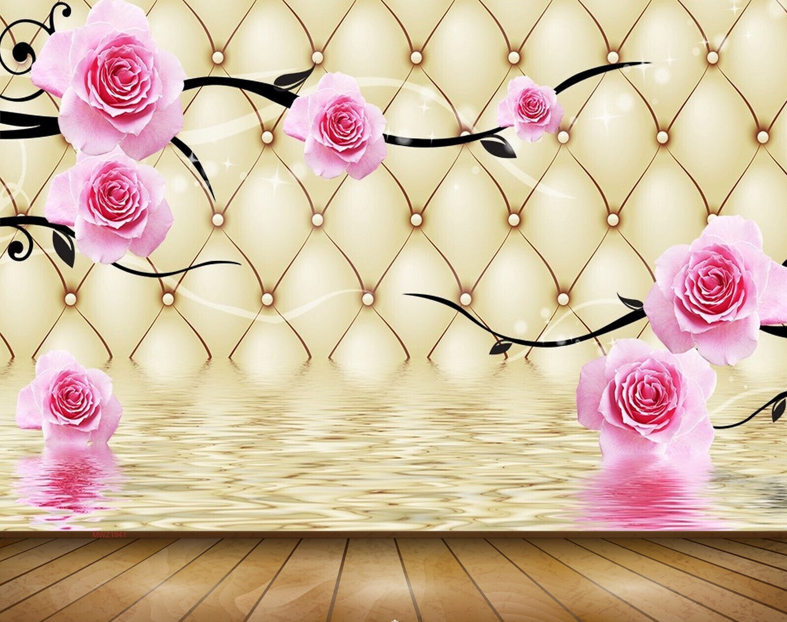 Avikalp MWZ1841 Pink Rose Flowers 3D HD Wallpaper