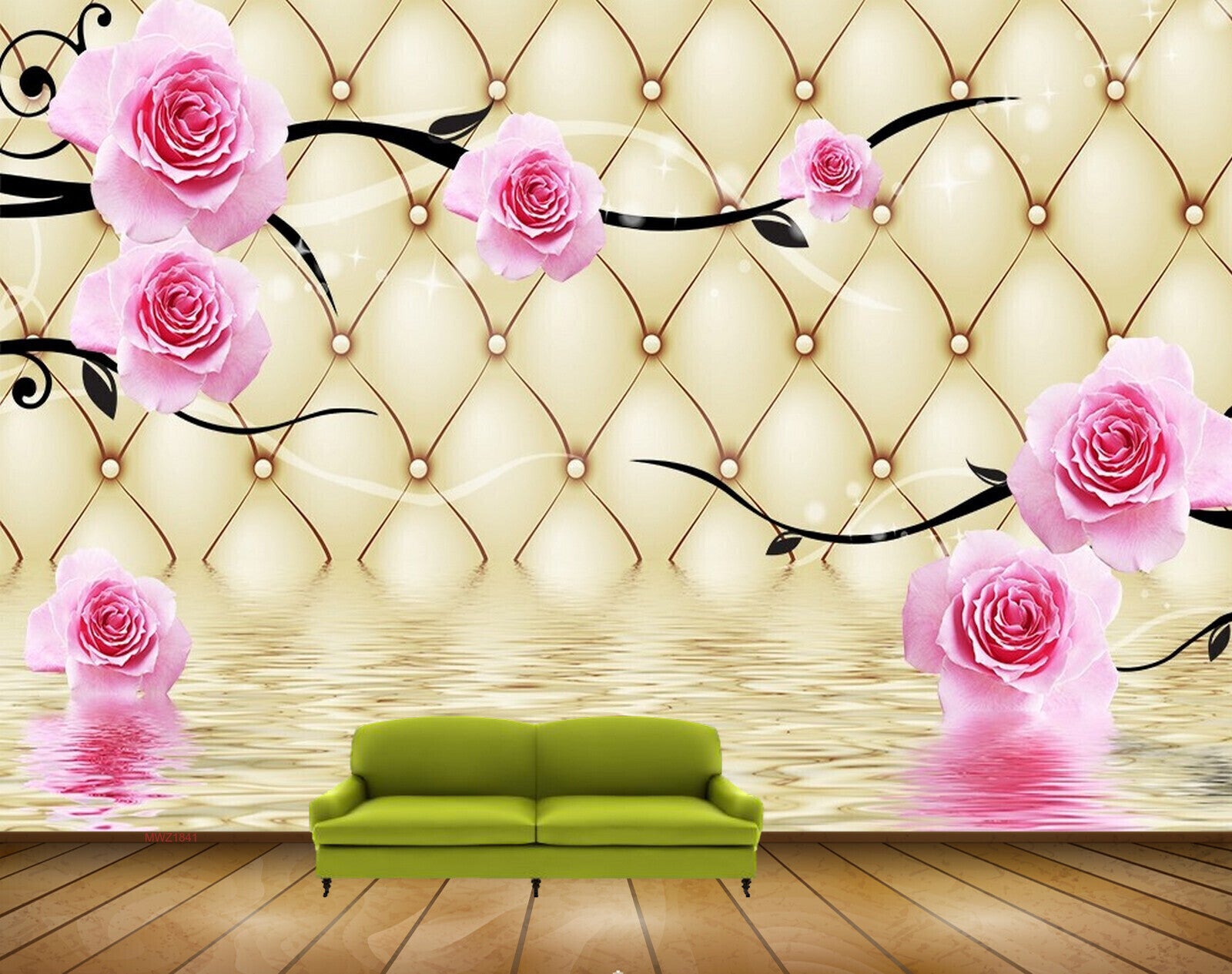 Avikalp MWZ1841 Pink Rose Flowers 3D HD Wallpaper
