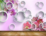 Avikalp MWZ1858 Pink Flowers Butterflies 3D HD Wallpaper