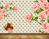 Avikalp MWZ1862 Red Pink Flowers 3D HD Wallpaper