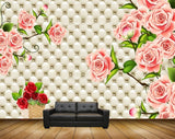Avikalp MWZ1862 Red Pink Flowers 3D HD Wallpaper