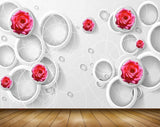Avikalp MWZ1875 Pink Rose Flowers 3D HD Wallpaper