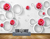 Avikalp MWZ1875 Pink Rose Flowers 3D HD Wallpaper