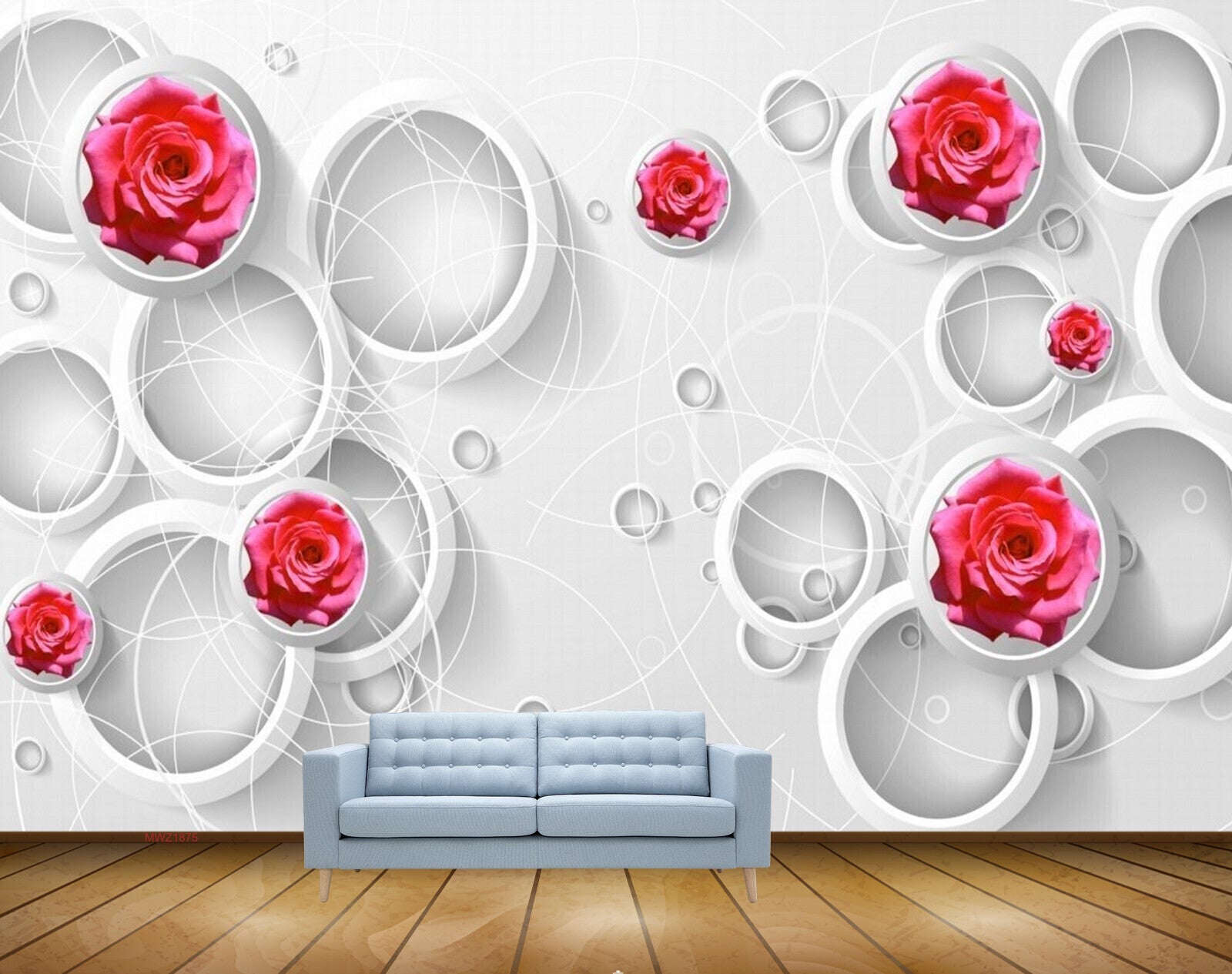 Avikalp MWZ1875 Pink Rose Flowers 3D HD Wallpaper