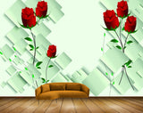 Avikalp MWZ1876 Red Rose Flowers 3D HD Wallpaper