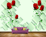 Avikalp MWZ1876 Red Rose Flowers 3D HD Wallpaper
