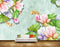 Avikalp MWZ1879 Pink Blue Flowers Fishes HD Wallpaper