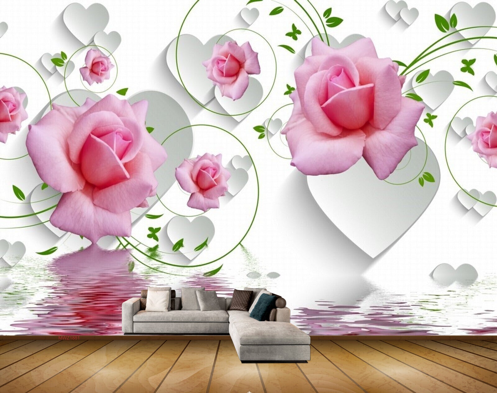 Avikalp MWZ1881 Pink Rose Flowers HD Wallpaper