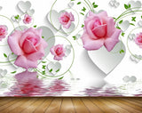 Avikalp MWZ1881 Pink Rose Flowers 3D HD Wallpaper