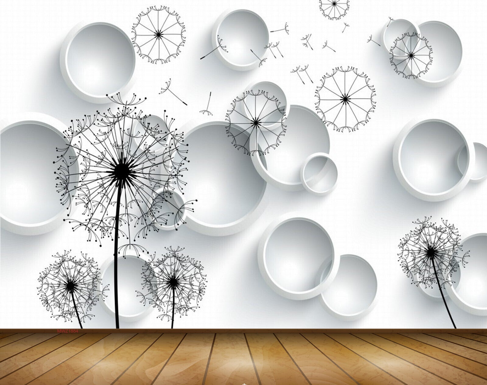 Avikalp MWZ1884 Flowers Flies 3D HD Wallpaper