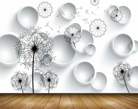 Avikalp MWZ1884 Flowers Flies 3D HD Wallpaper
