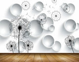 Avikalp MWZ1884 Flowers Flies 3D HD Wallpaper