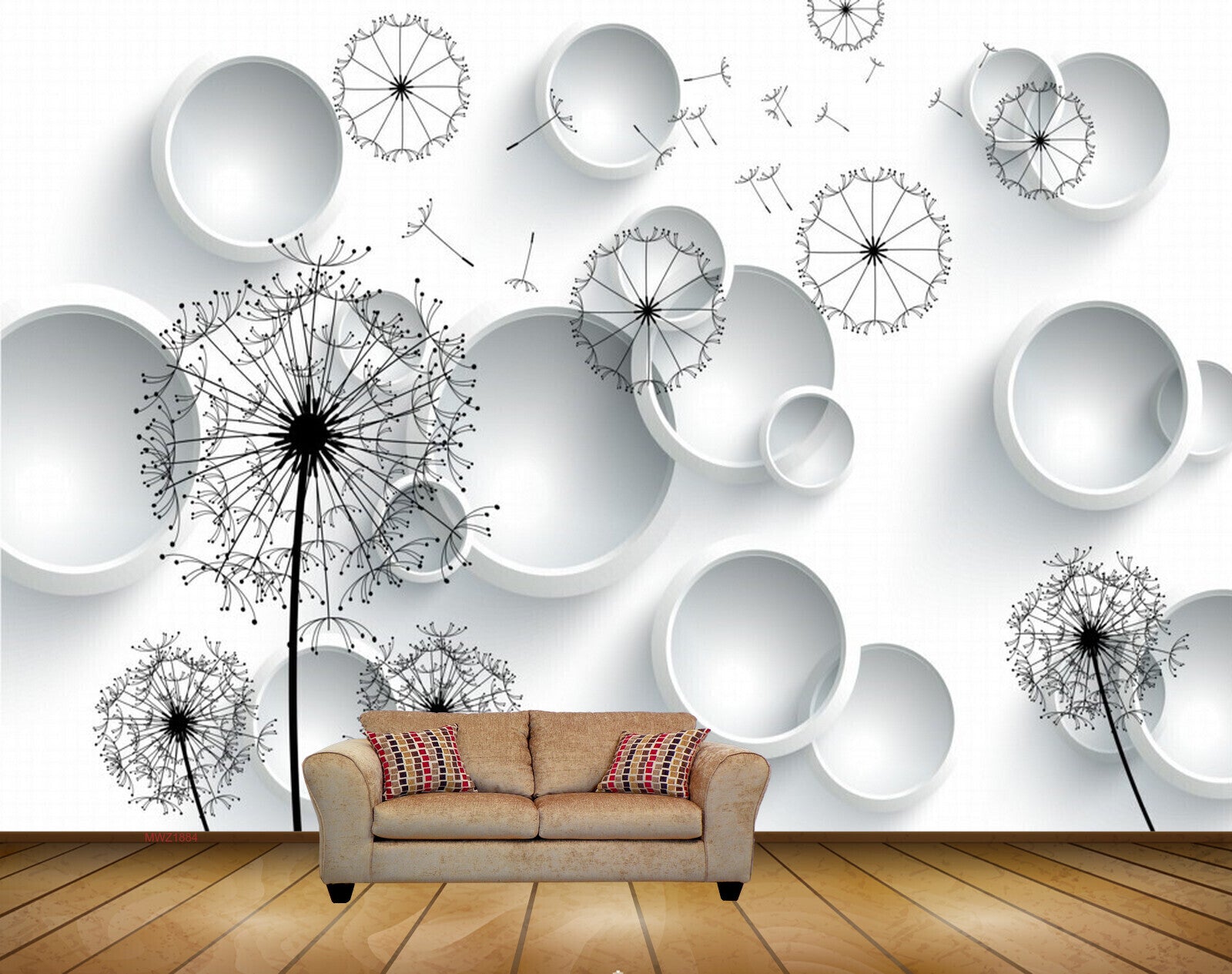 Avikalp MWZ1884 Flowers Flies 3D HD Wallpaper