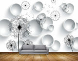Avikalp MWZ1884 Flowers Flies 3D HD Wallpaper