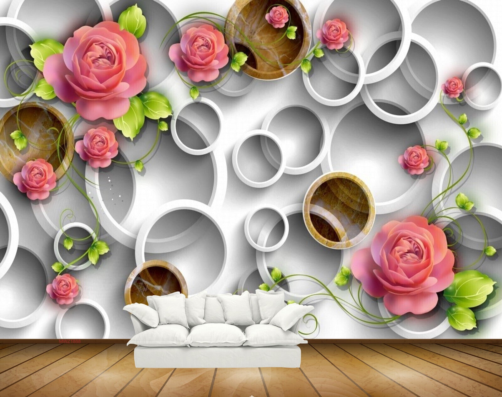 Avikalp MWZ1888 Pink Rose Flowers HD Wallpaper