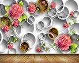Avikalp MWZ1888 Pink Rose Flowers 3D HD Wallpaper