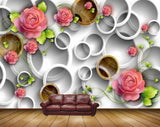 Avikalp MWZ1888 Pink Rose Flowers 3D HD Wallpaper