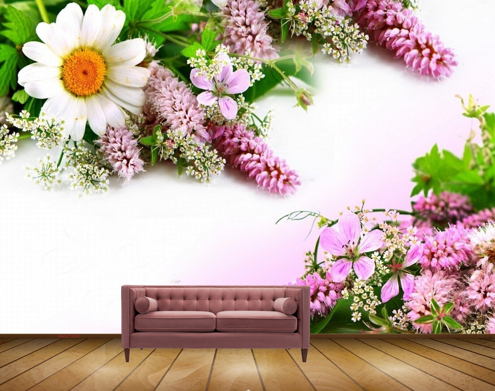 Avikalp MWZ1889 White Pink Sunflowers Leaves HD Wallpaper