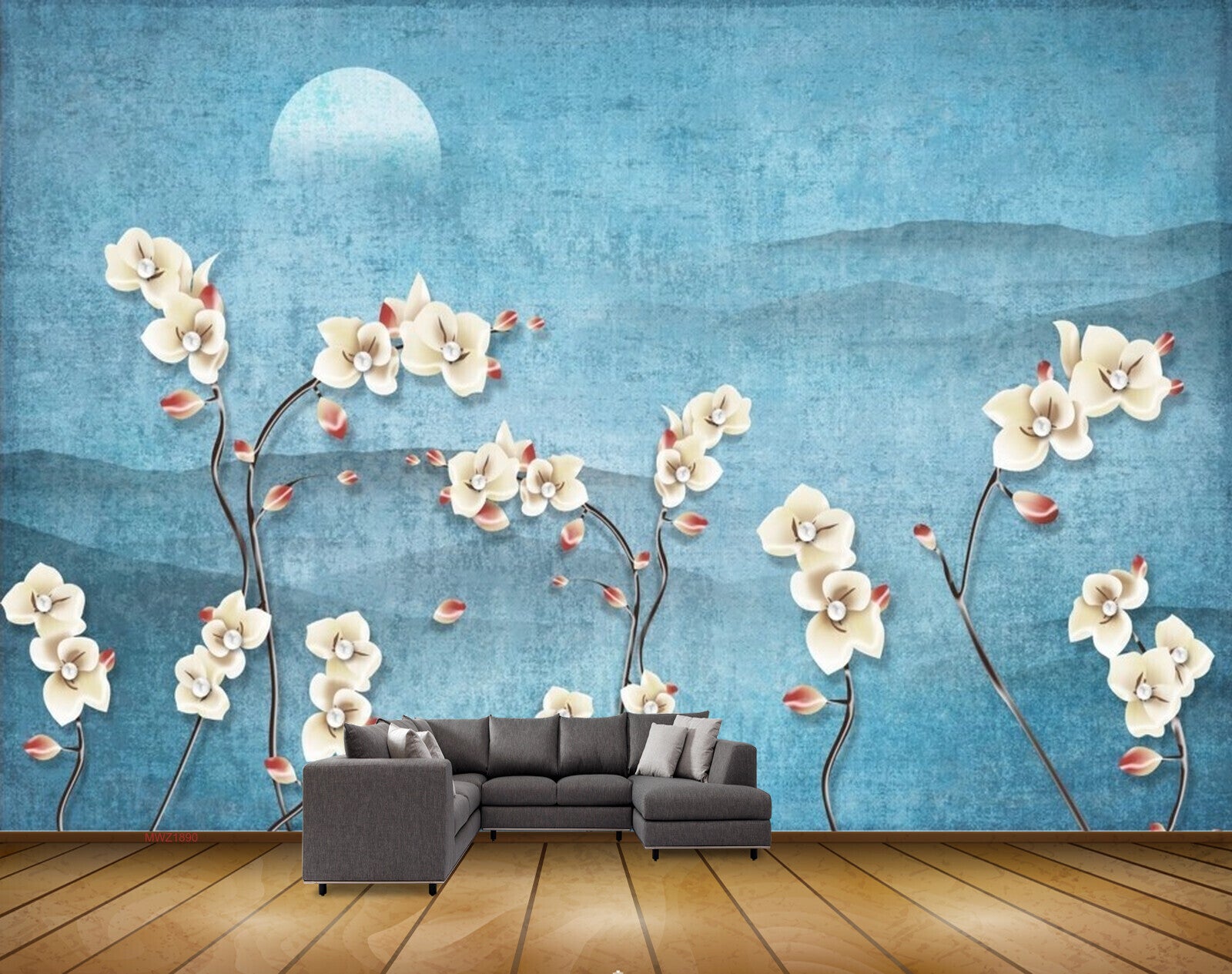 Avikalp MWZ1890 White Pink Flowers Plants HD Wallpaper