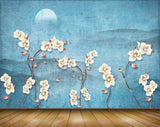 Avikalp MWZ1890 White Pink Flowers Plants 3D HD Wallpaper
