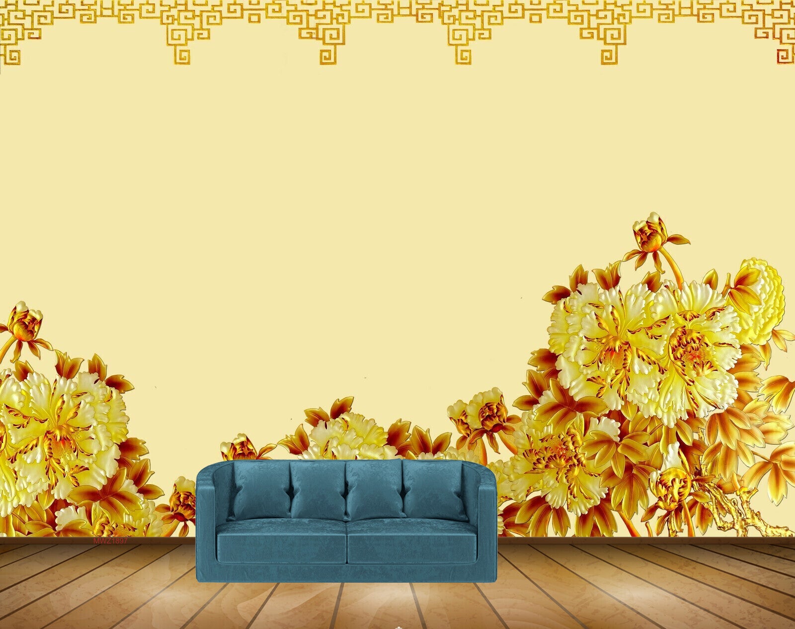 Avikalp MWZ1897 Yellow Golden Flowers HD Wallpaper