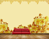 Avikalp MWZ1897 Yellow Golden Flowers 3D HD Wallpaper