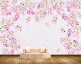 Avikalp MWZ1903 Pink Flowers Leaves 3D HD Wallpaper