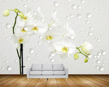 Avikalp MWZ1904 White Green Flowers Plants HD Wallpaper