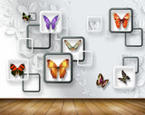 Avikalp MWZ1905 Orange Red Pink Butterflies 3D HD Wallpaper