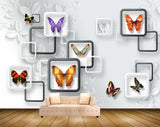 Avikalp MWZ1905 Orange Red Pink Butterflies 3D HD Wallpaper