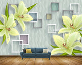 Avikalp MWZ1906 Green Flowers Leaves HD Wallpaper