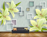Avikalp MWZ1906 Green Flowers Leaves 3D HD Wallpaper