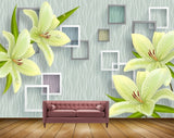 Avikalp MWZ1906 Green Flowers Leaves 3D HD Wallpaper