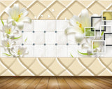 Avikalp MWZ1907 White Yellow Flowers 3D HD Wallpaper