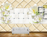 Avikalp MWZ1907 White Yellow Flowers 3D HD Wallpaper