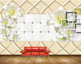 Avikalp MWZ1907 White Yellow Flowers 3D HD Wallpaper
